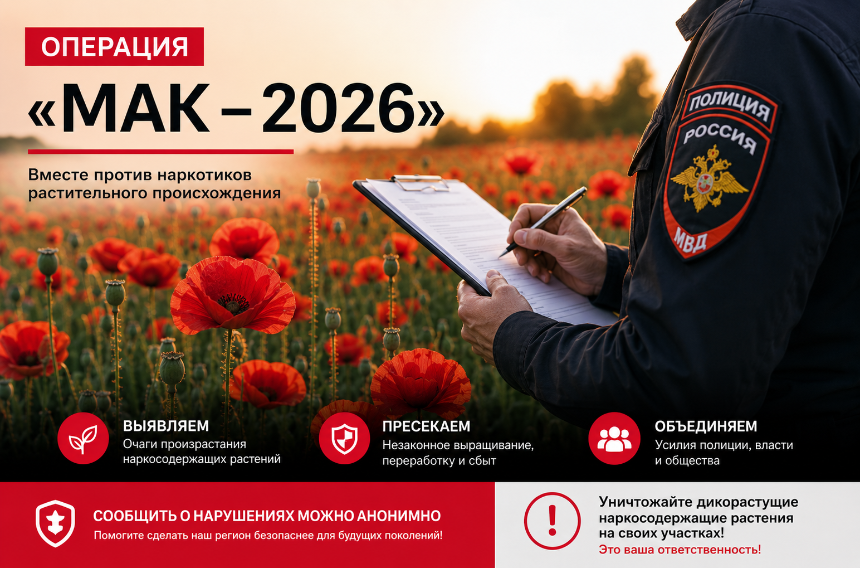 В Горячем Ключе проходит второй этап операции «Мак – 2026»